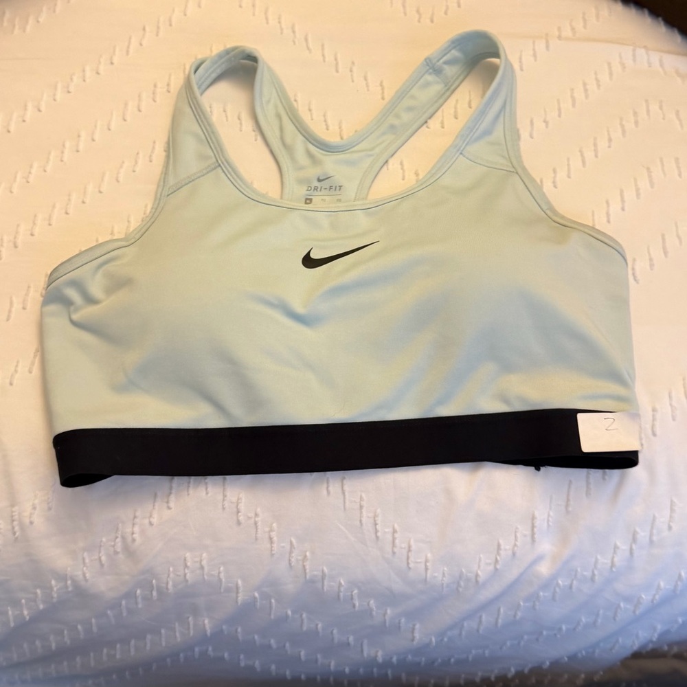 Nike light blue Racerback Sports Bra with Black Band